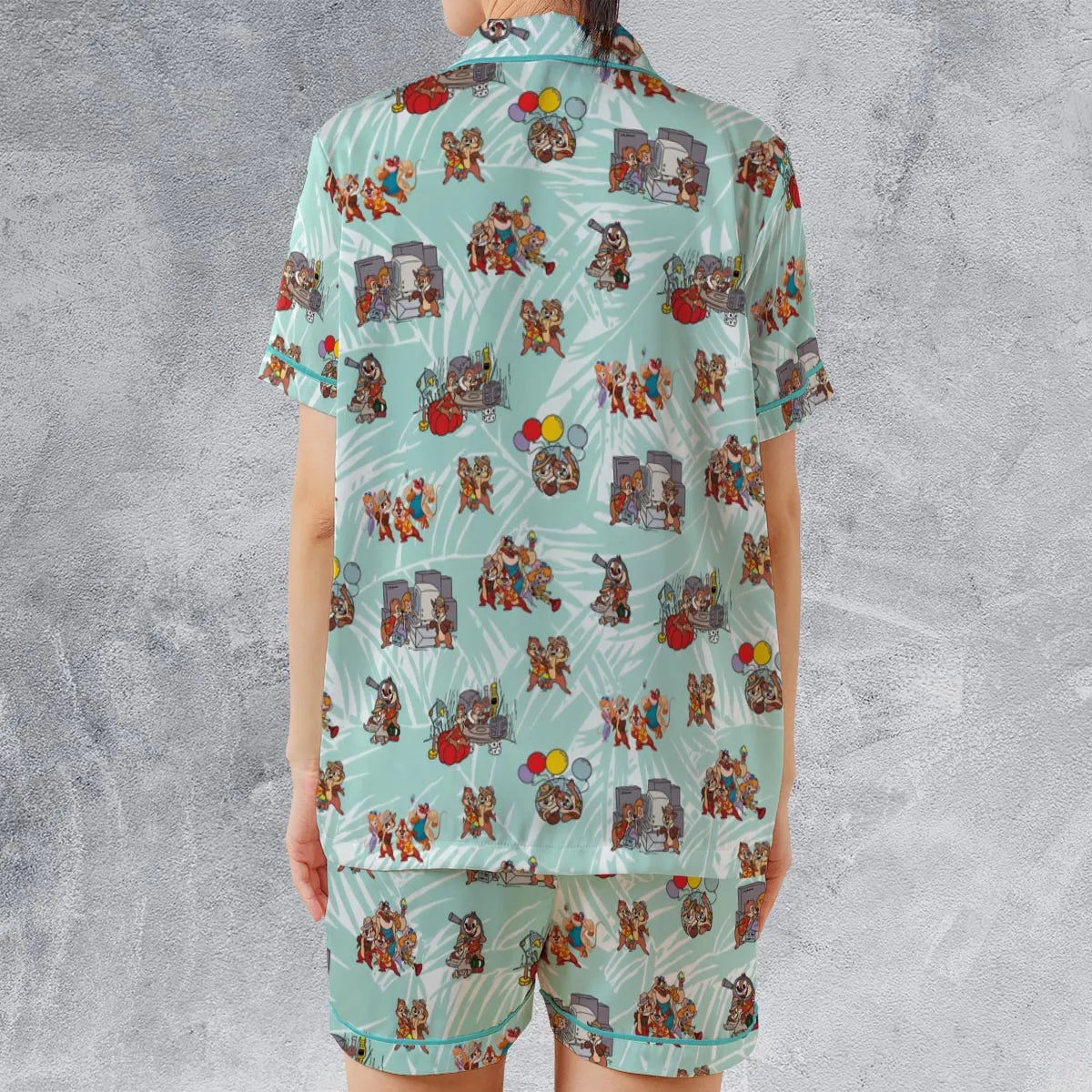 Rescue Team Chip 'n Dale Rescue Rangers Satin Short-Sleeve Pajamas Set