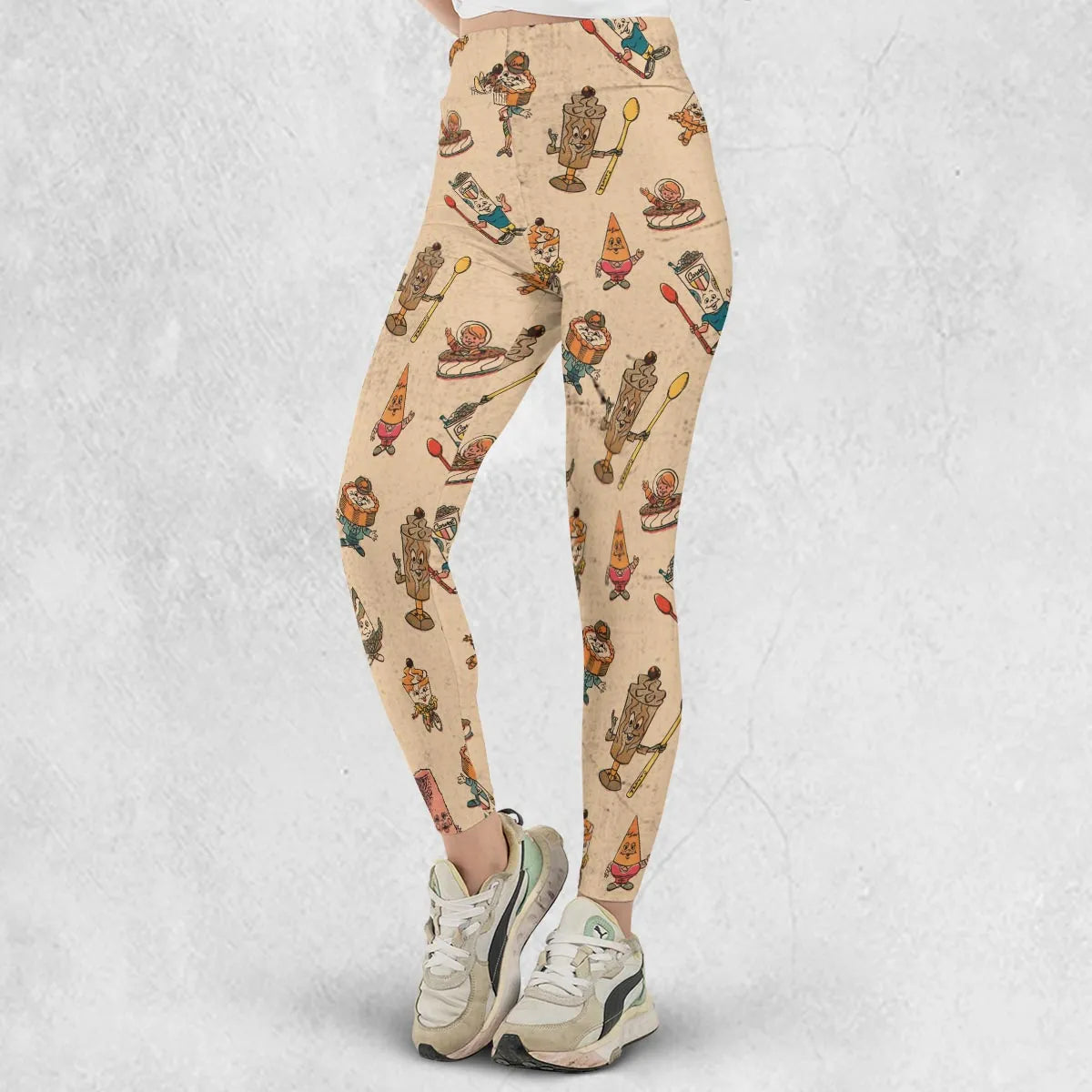 Retro Dessert Mascots Carvel comic book Ice Cream Legging