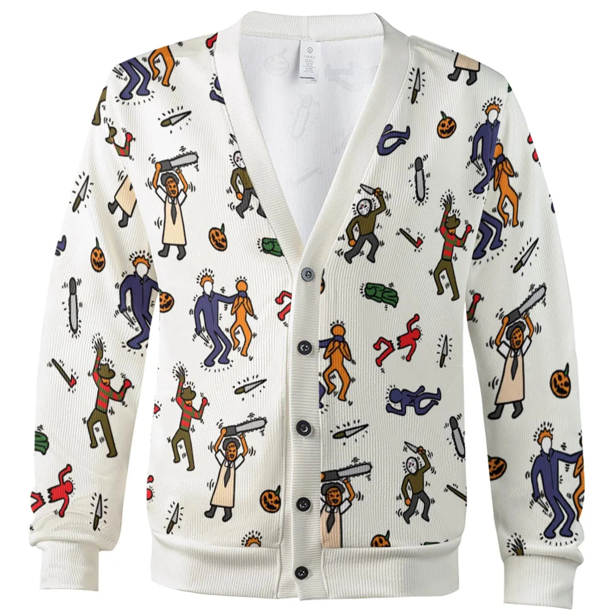Horror Movie Pop Characters Pattern Cardigan