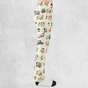 Three Stooges Cartoon 1965 Flare Leggings