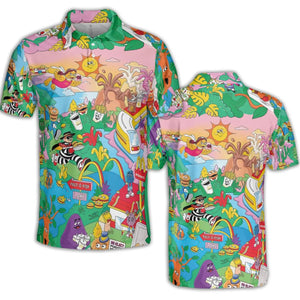 Foodland Mcdonaldland AOP Men/Women Polo Shirt