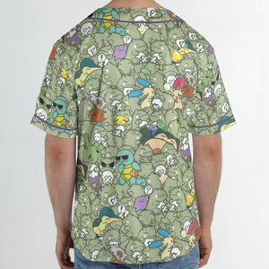 Epic Pokemon Pattern Unisex Baseball Jersey