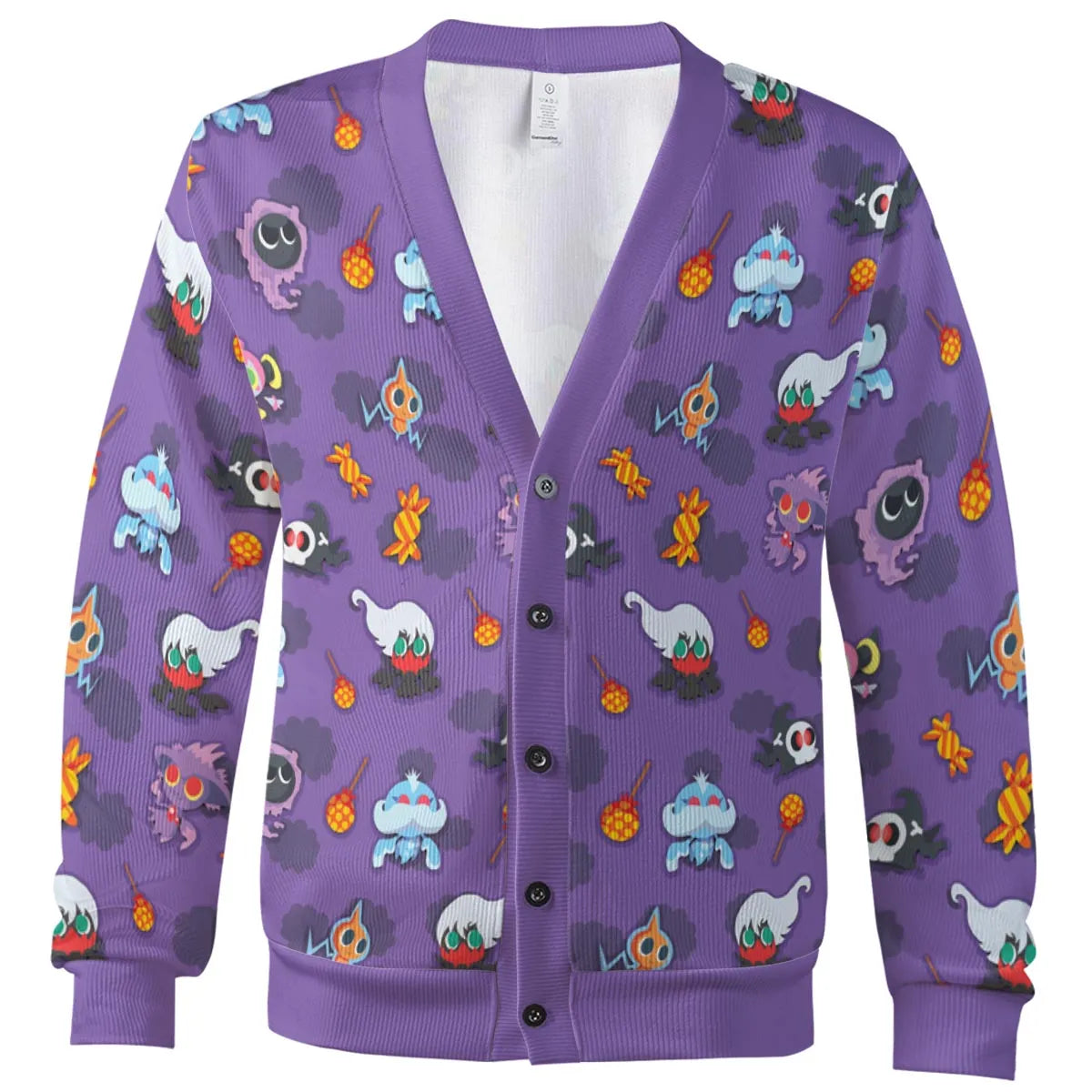 Team Purple Pokemon Pattern Cardigan