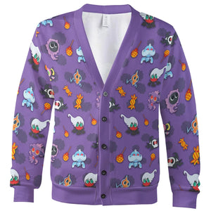 Team Purple Pokemon Pattern Cardigan