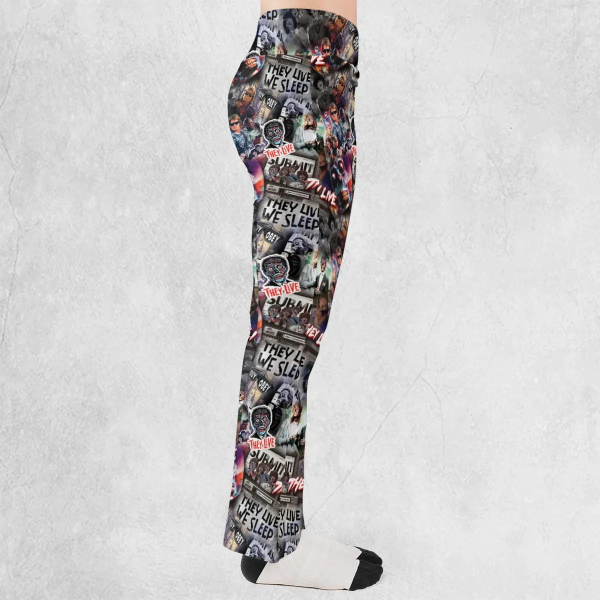 They Live Seamless Pattern Flare Leggings