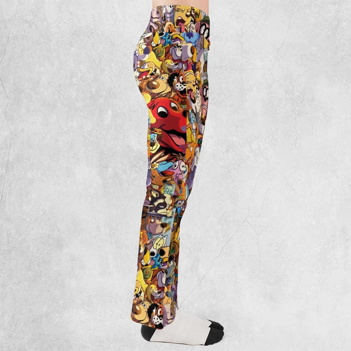 Dogs From Famous Cartoons Flare Leggings