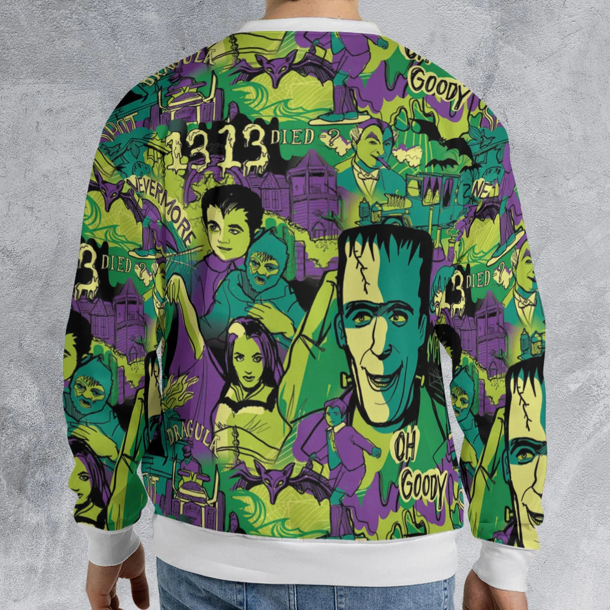 Oh Groovy Frankenstein Universal Horror All-over Print Sweatshirt
