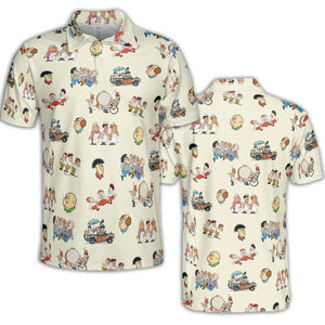 Three Stooges Cartoon 1965 AOP Men/Women Polo Shirt