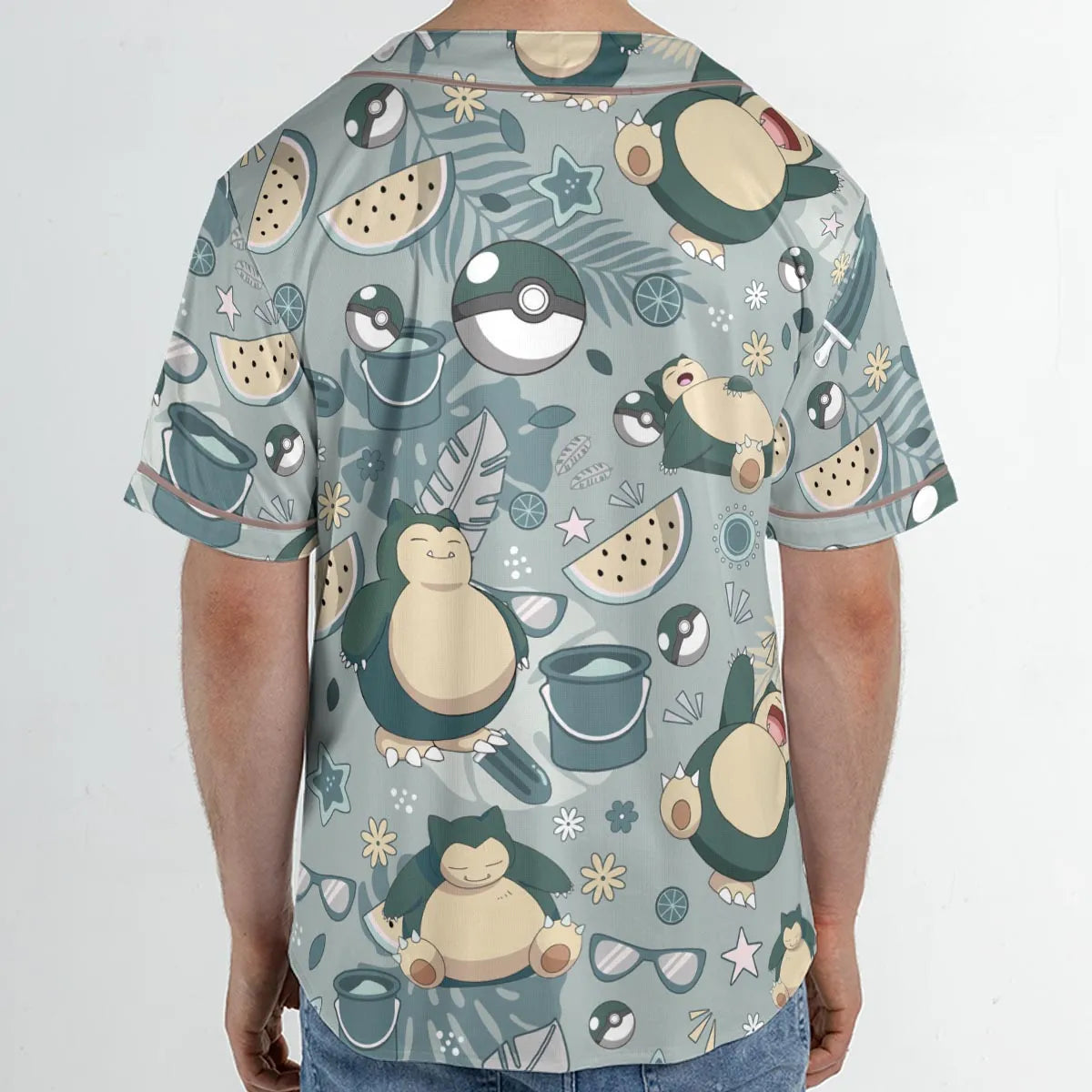 Summer Relax Snorlax Pokemon Unisex Baseball Jersey