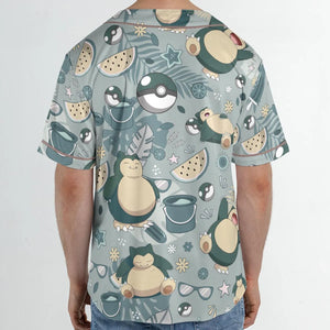 Summer Relax Snorlax Pokemon Unisex Baseball Jersey