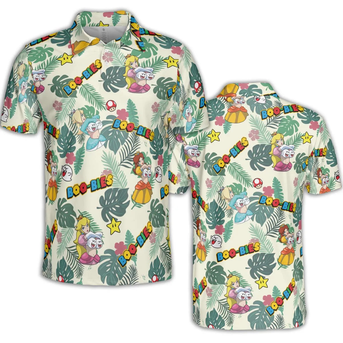 Super Mario Boo-Bies Pattern AOP Men/Women Polo Shirt