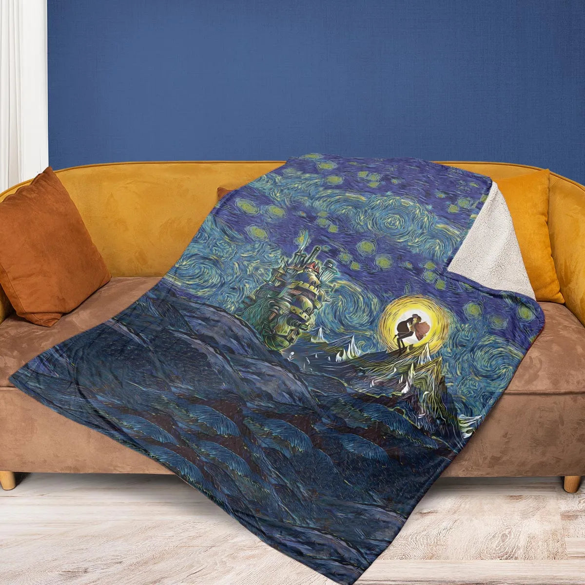 Howl’s Moving Castle Starry Night Fleece Blanket