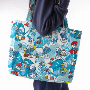The Smurfs Pattern Large Tote Bag