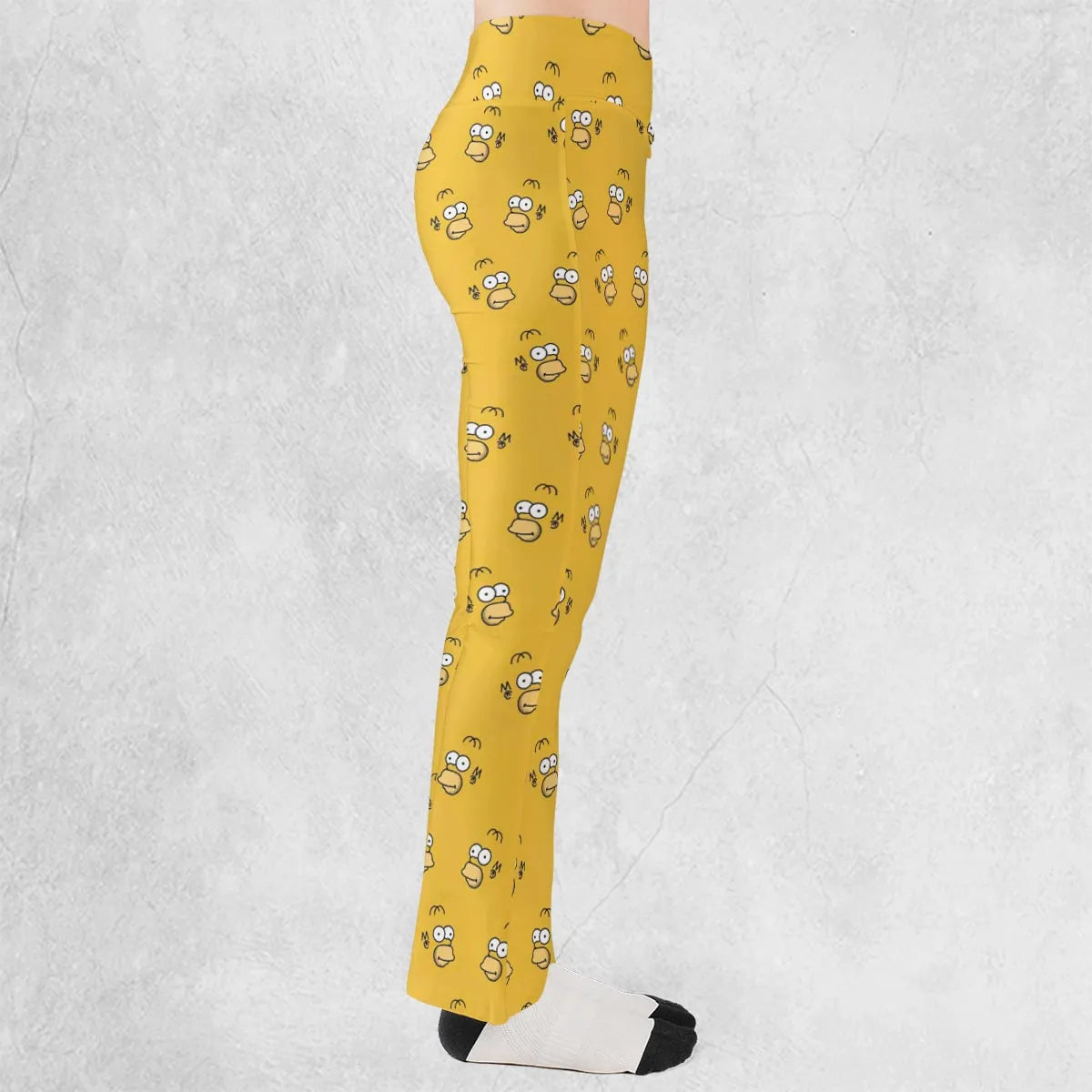 Homer Simpson Pattern Flare Leggings