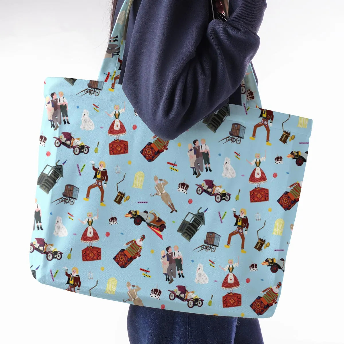 Chitty Chitty Bang Bang Patterns Large Tote Bag