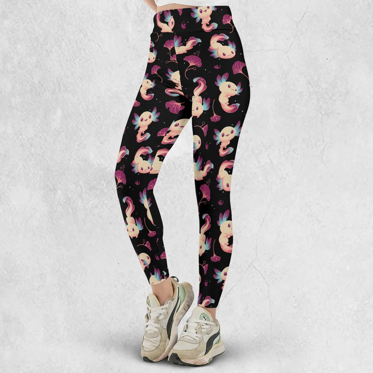 Axolotl Wonders Cute Salamanders Pattern Legging