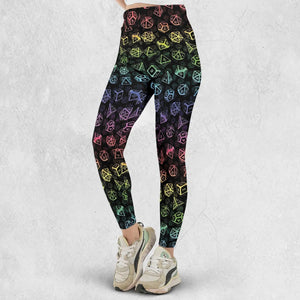 DnD Rainbow Dice Set Pattern Legging