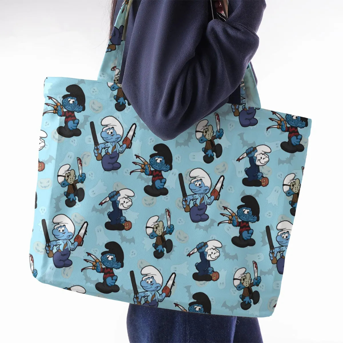 Horror Smurfs Large Tote Bag