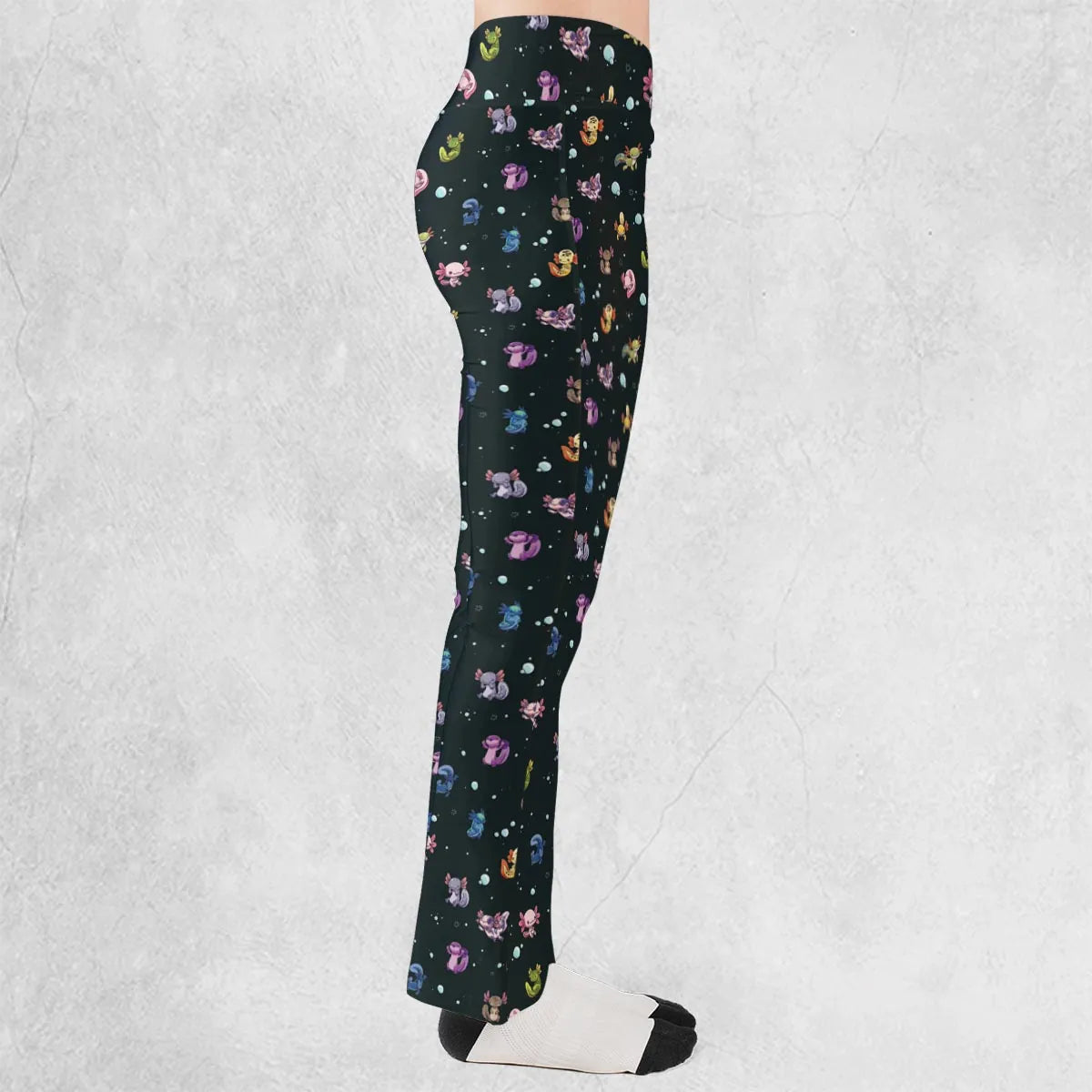 Axolotls Of The World Pattern Flare Leggings