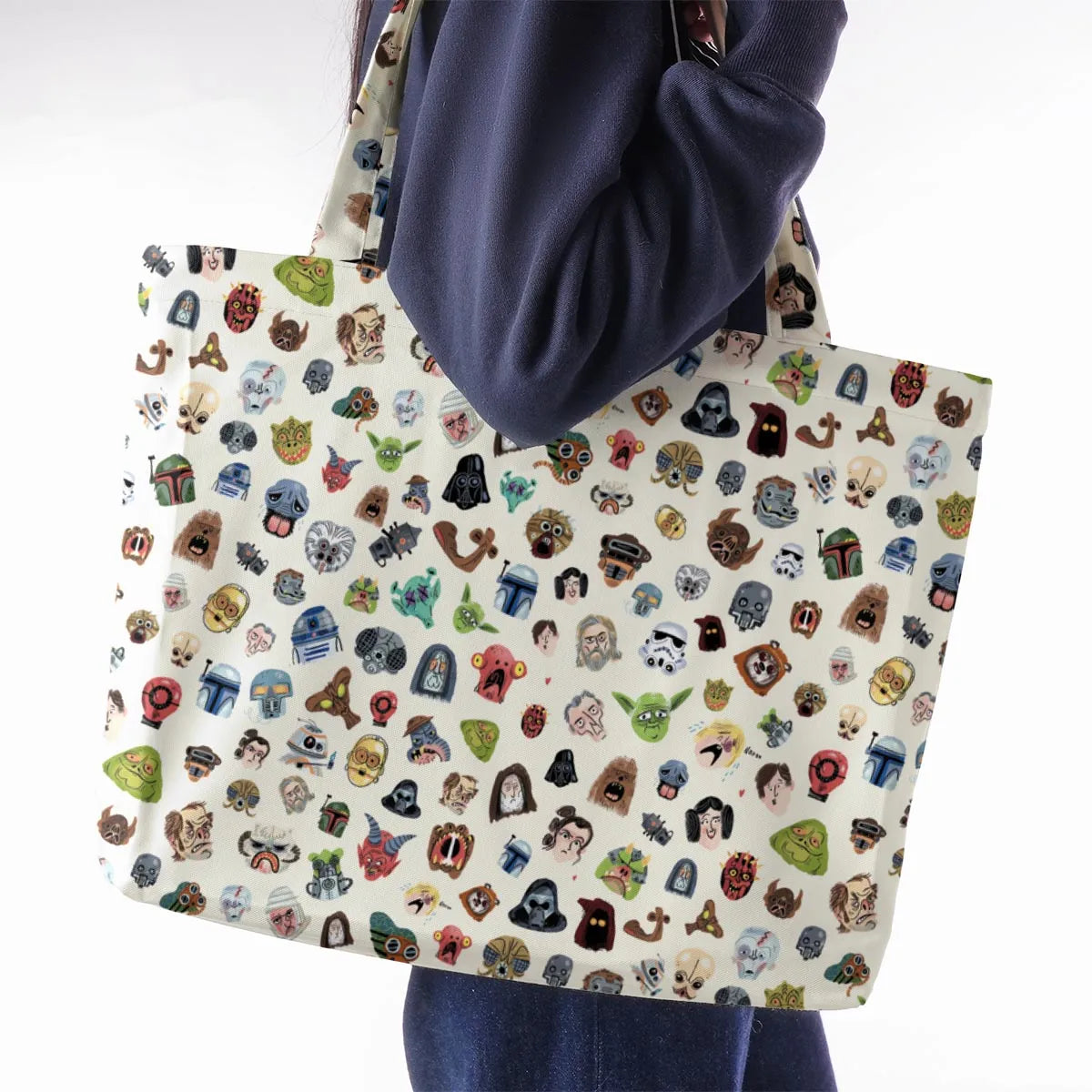 Star Wars Collage Pattern Large Tote Bag