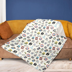 Chris Farley Matt Foley Motivational SNL Fleece Blanket