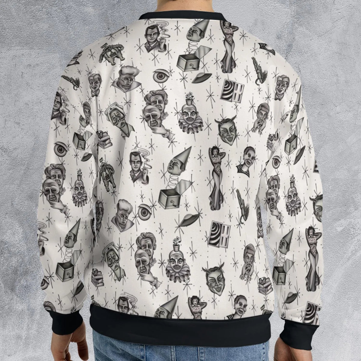 The Twilight Zone Characters Pattern All-over Print Sweatshirt