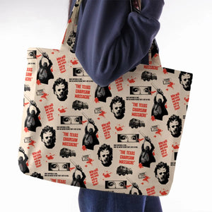 Leatherface The Texas Chainsaw Massacre Horror Pattern Large Tote Bag