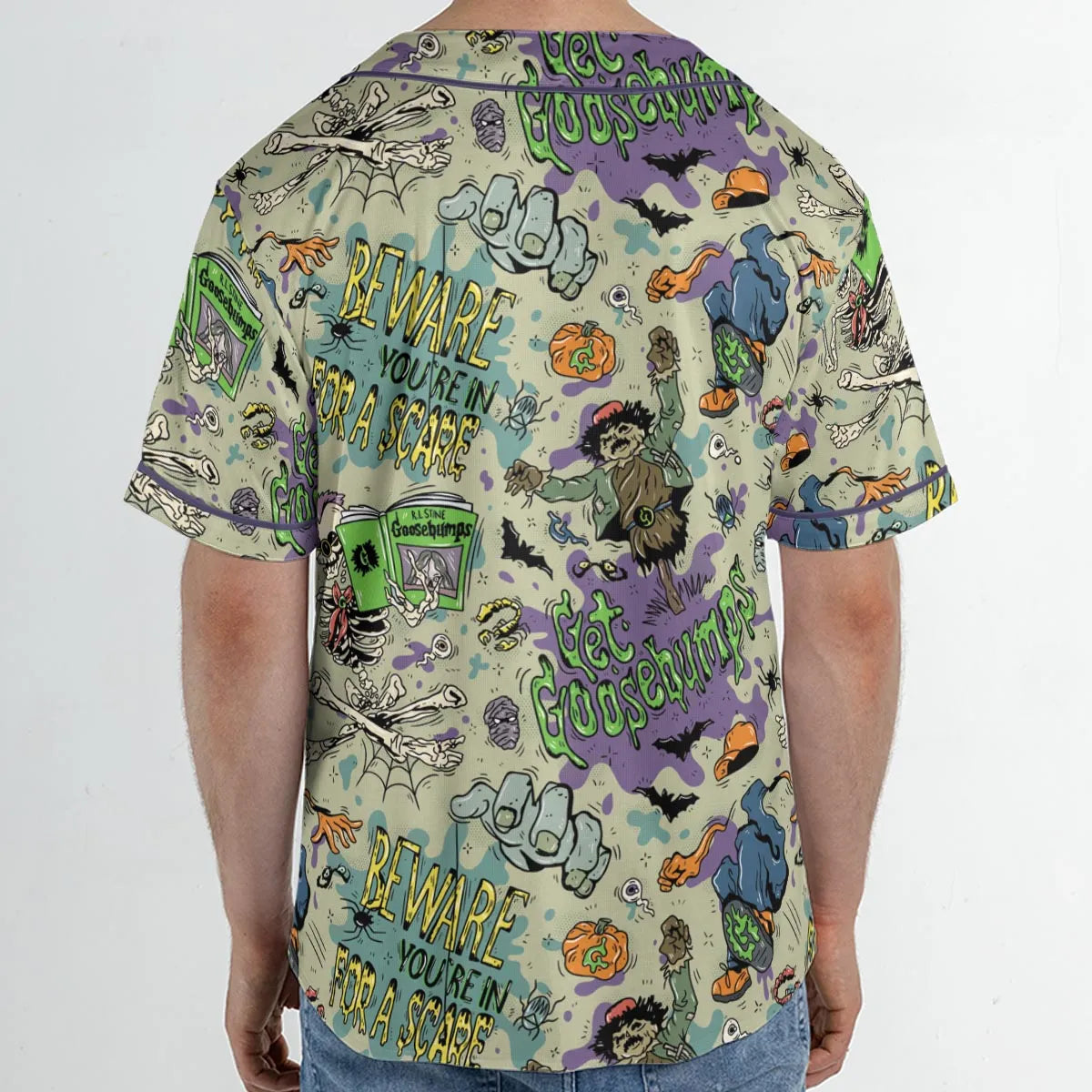 Beware You're In For A Scare Goosebumps Unisex Baseball Jersey