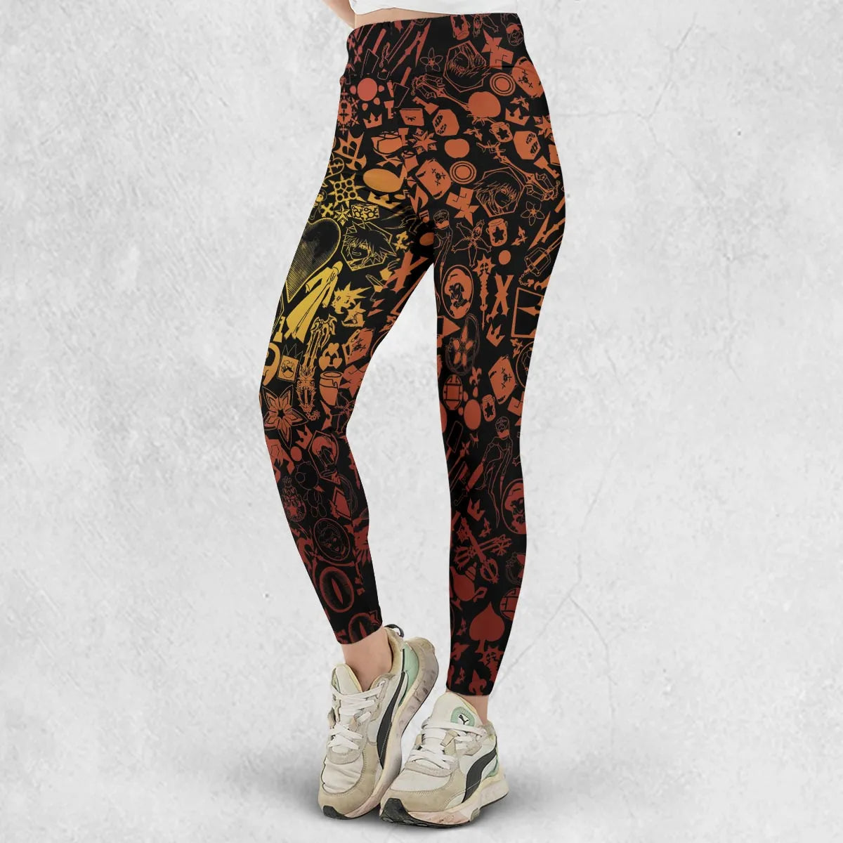Red Key Heart Kingdom Hearts Legging