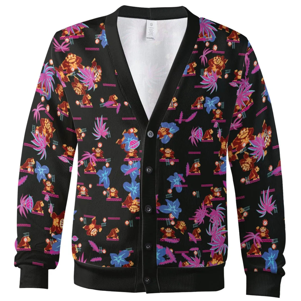 Donkey Kong Pattern Nintendo Video Games Cardigan