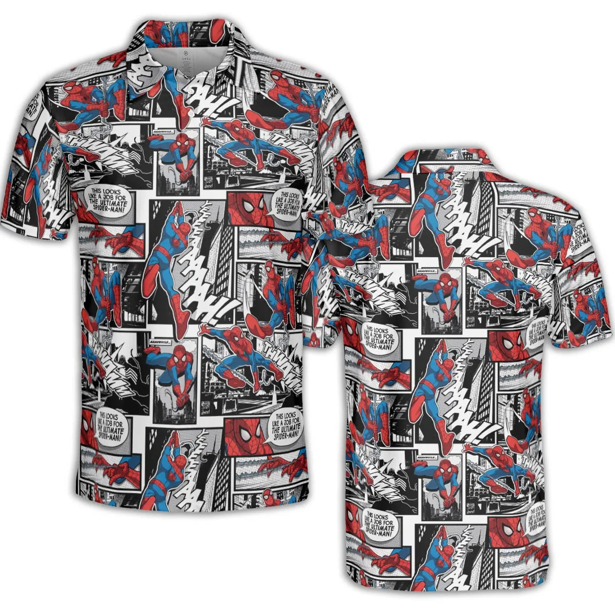 Spider Man Comic Pattern AOP Men/Women Polo Shirt