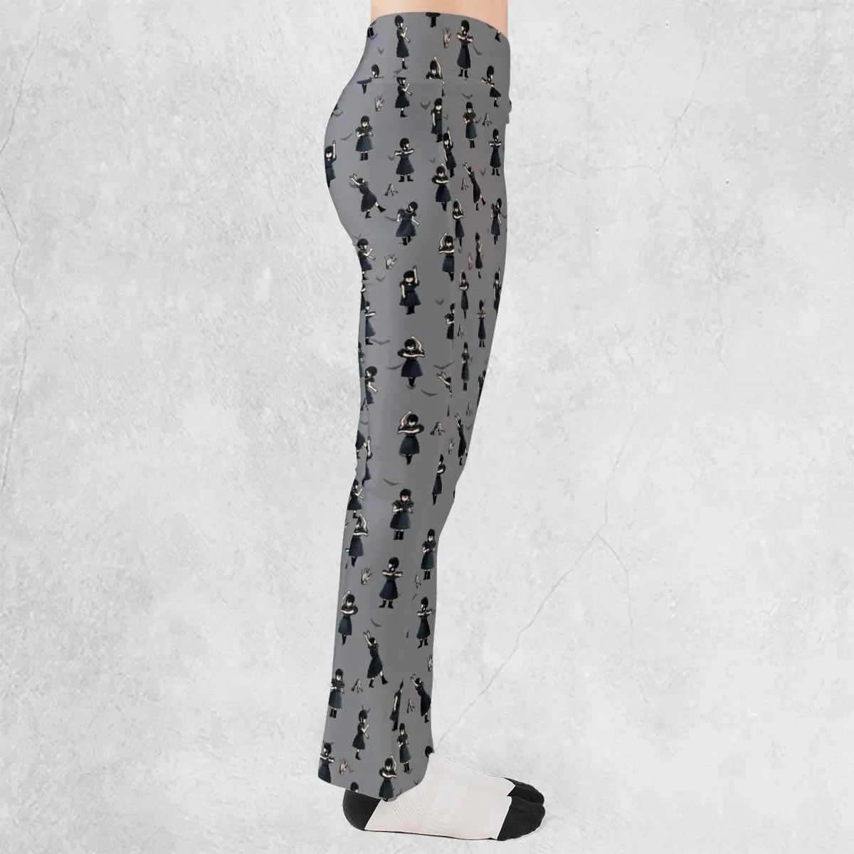 Wednesday Dance Pattern Flare Leggings