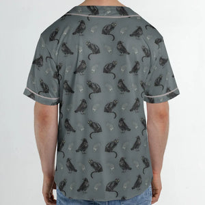 Cat and Raven Edgar Allan Poe Pattern Unisex Baseball Jersey