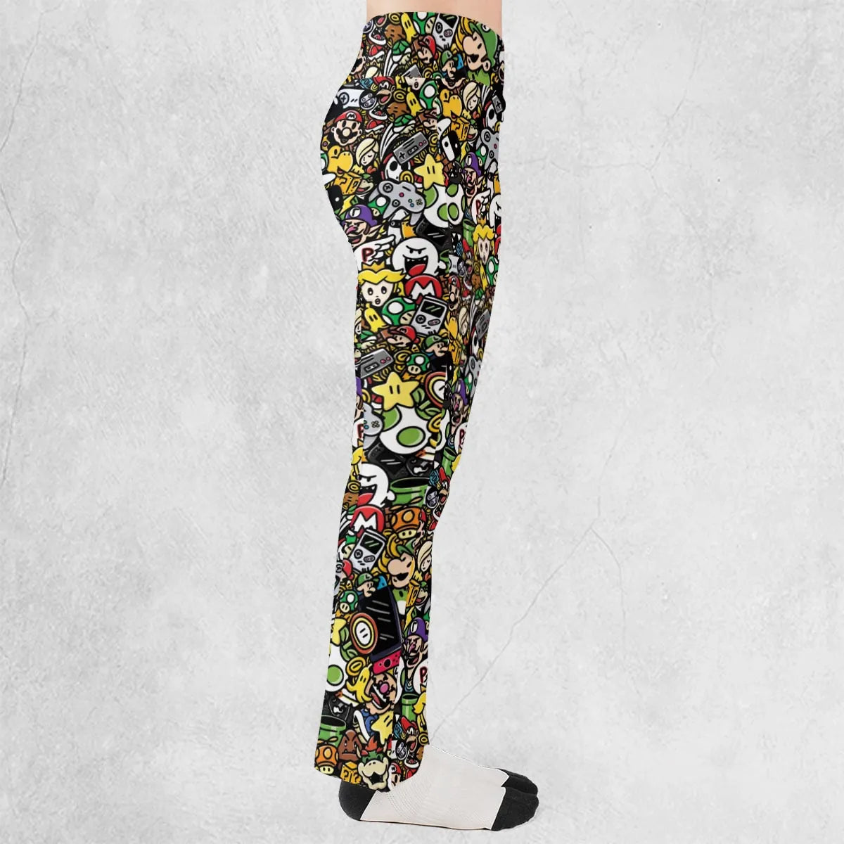 Super Mario Characters All In One Pattern Flare Leggings