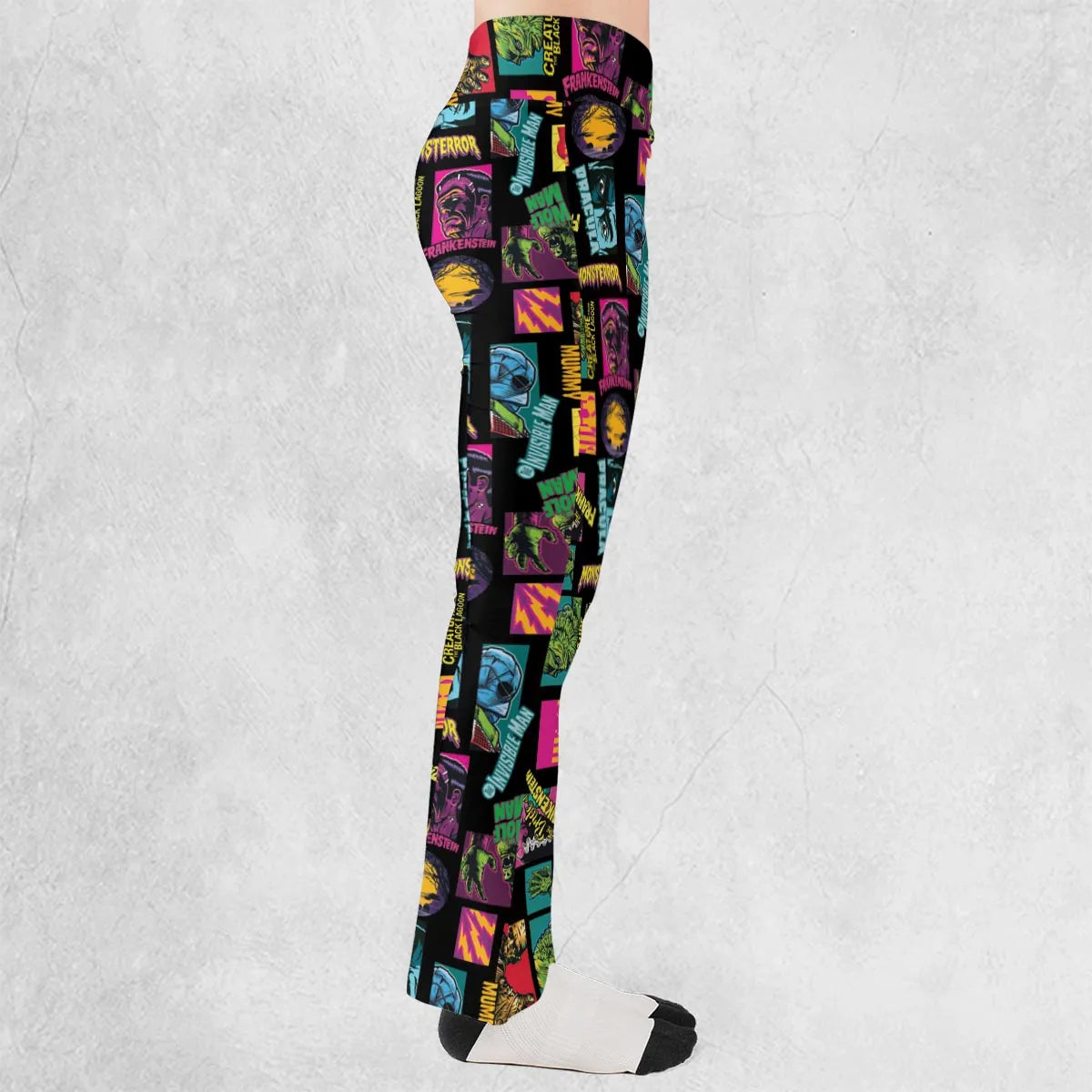 Monster Pop Movies Halloween Flare Leggings