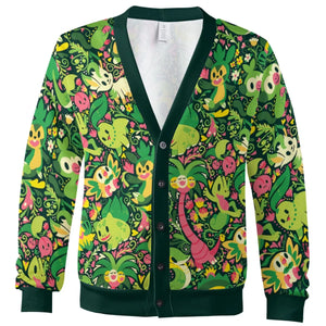 Grass Type Pokemon Pattern Cardigan