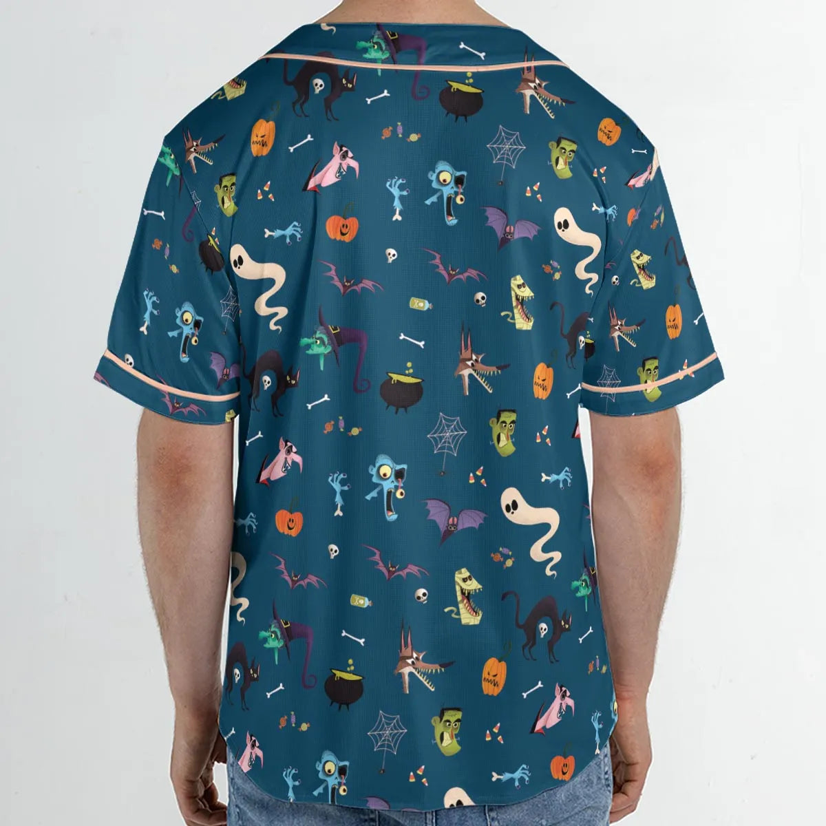Cute Spooky Classic Monster Unisex Baseball Jersey