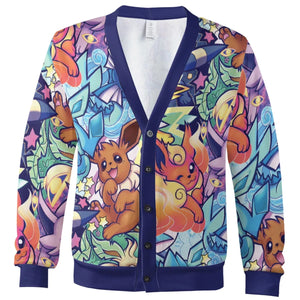 Evolutionary line of Eevee Pokemon Cardigan