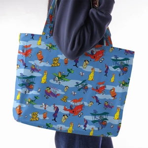 Stop That Pigeon Dastardly and Muttley in Their Flying Machines Large Tote Bag