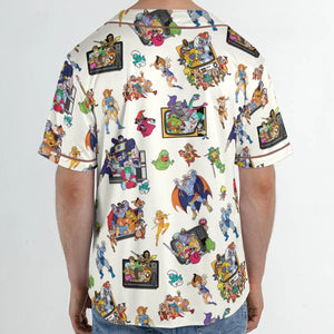 80s Famous Cartoon Characters Pattern Unisex Baseball Jersey