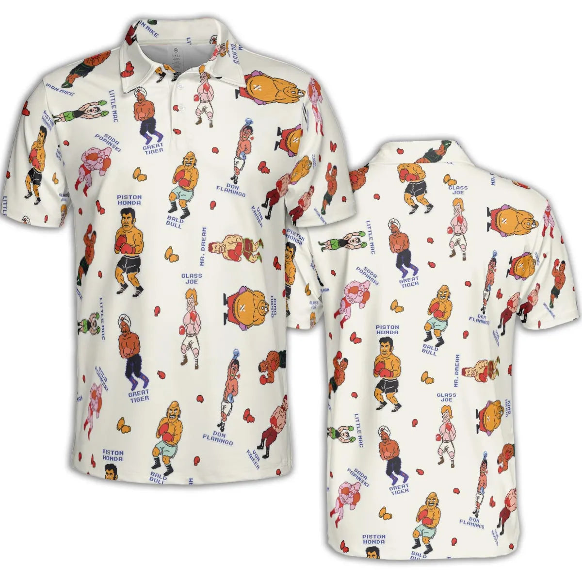 Retro Game Punch Out AOP Men/Women Polo Shirt