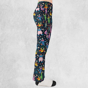 Clowns Popcorn Killer Klowns from Outer Space Pattern Flare Leggings