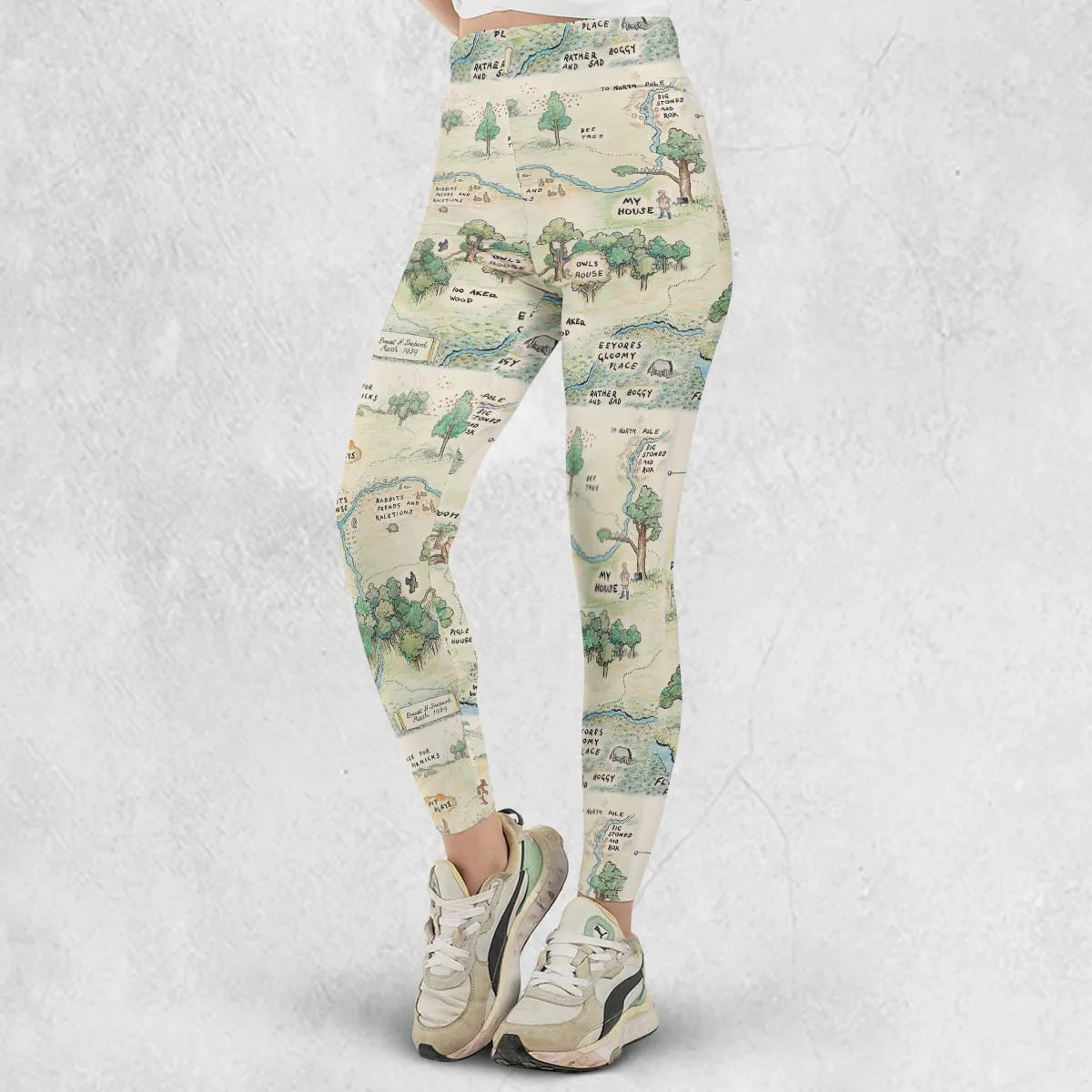 Hundred Acre Wood Map Legging