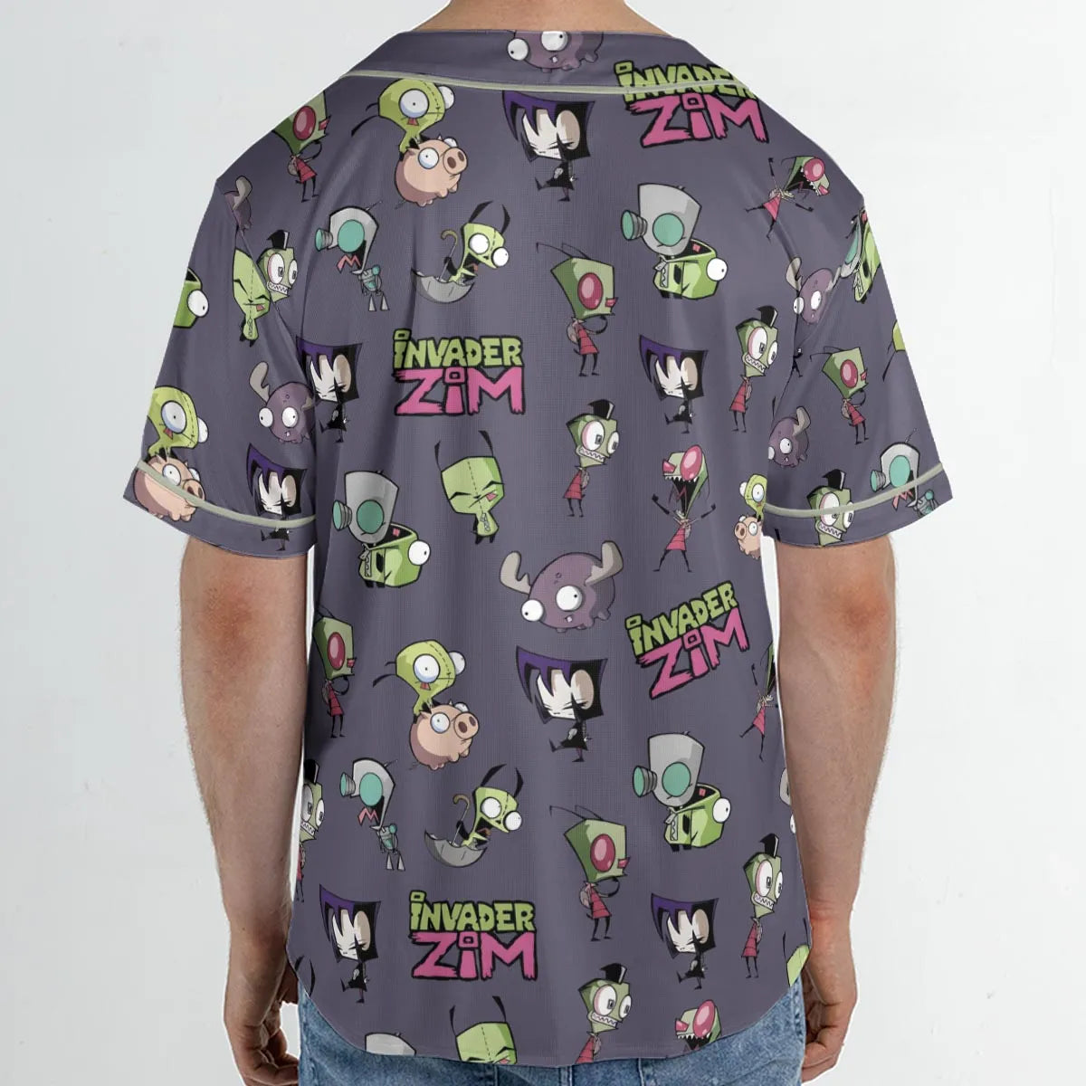 Invader Zim Pattern Unisex Baseball Jersey
