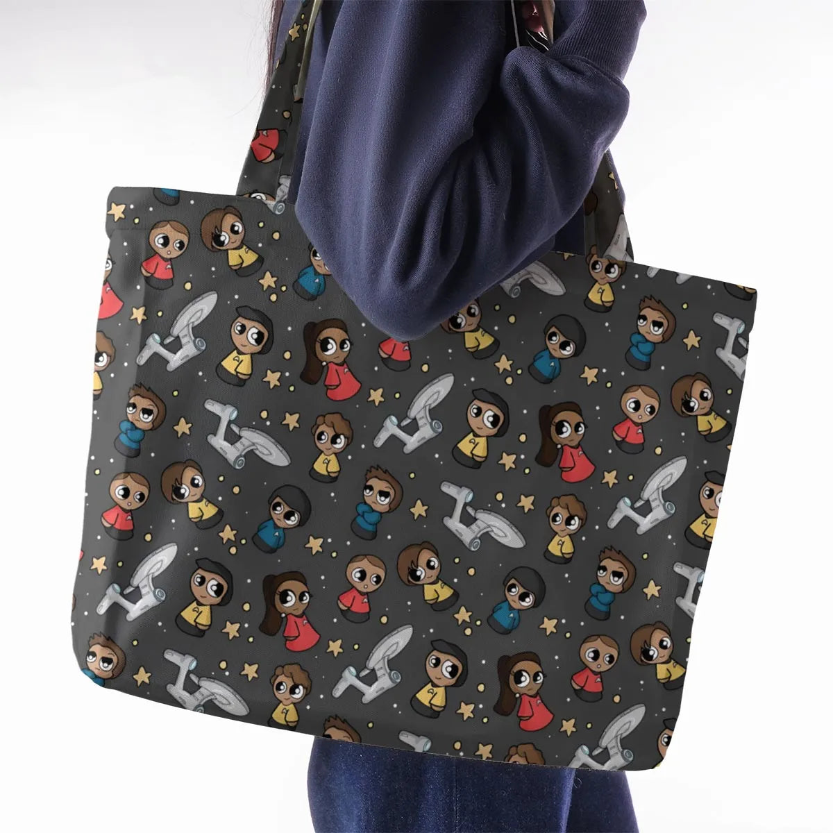 Cute Space Star Trek Large Tote Bag