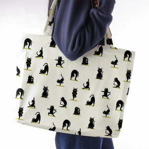 Bombay Cat Yoga Pattern Large Tote Bag