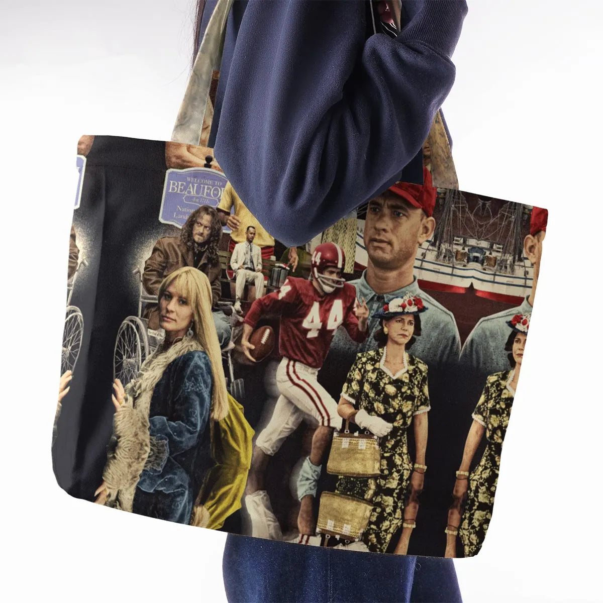 Forrest Gump's Journey Collage Large Tote Bag