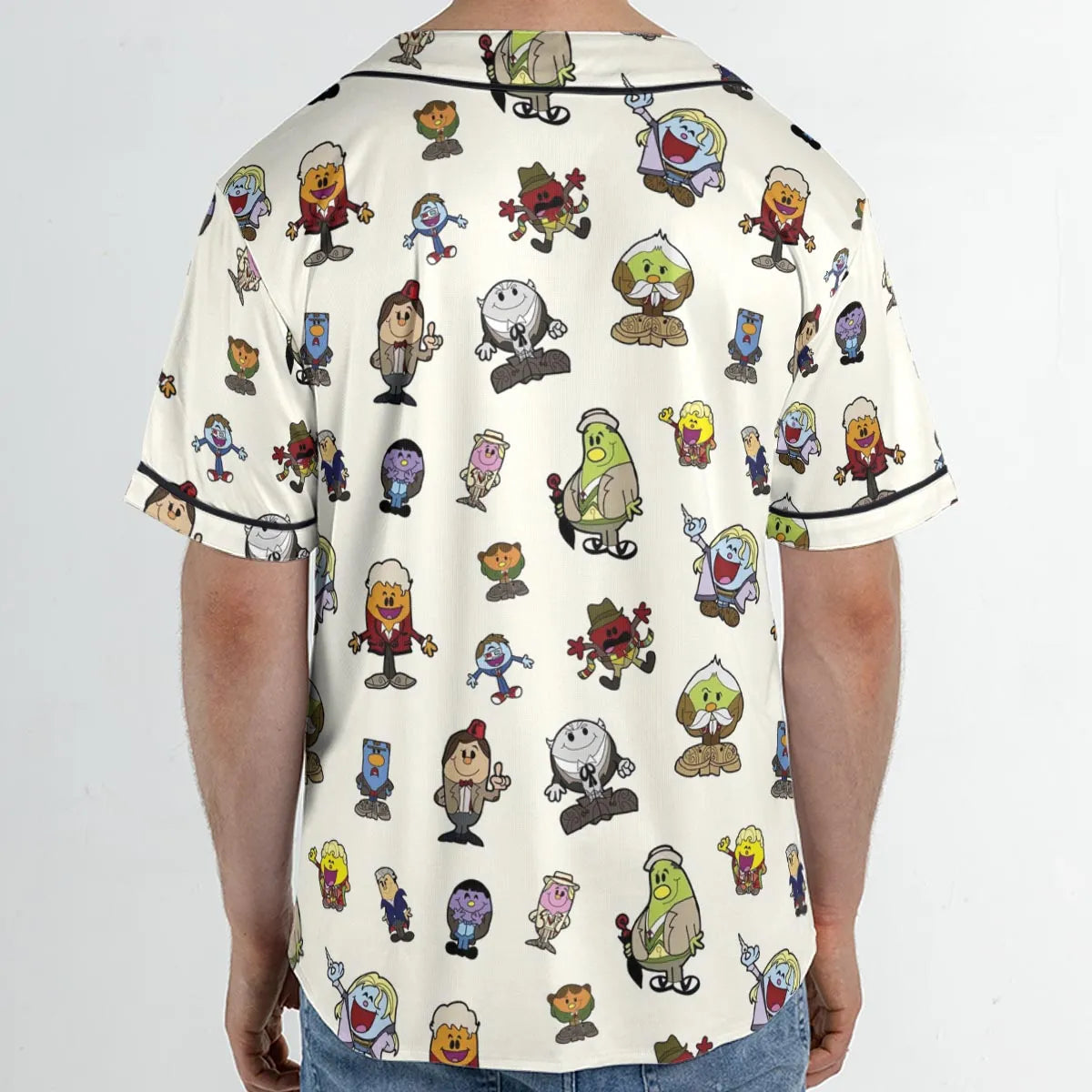 Doctor Who and Mr Men Pattern Unisex Baseball Jersey