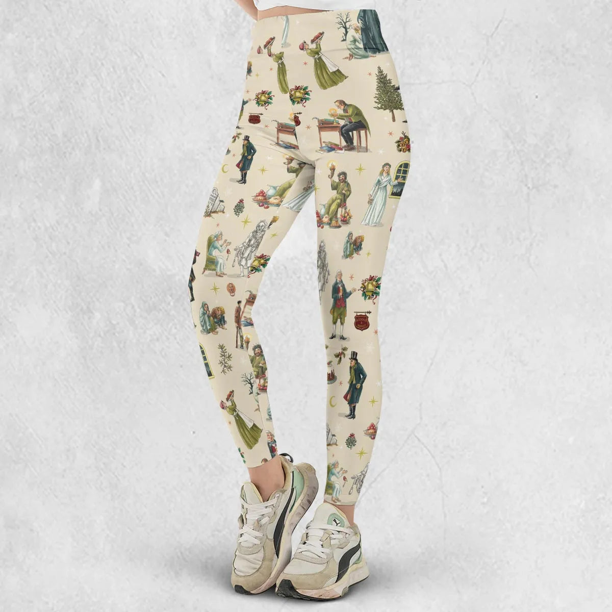 A Christmas Carol Characters Pattern Legging