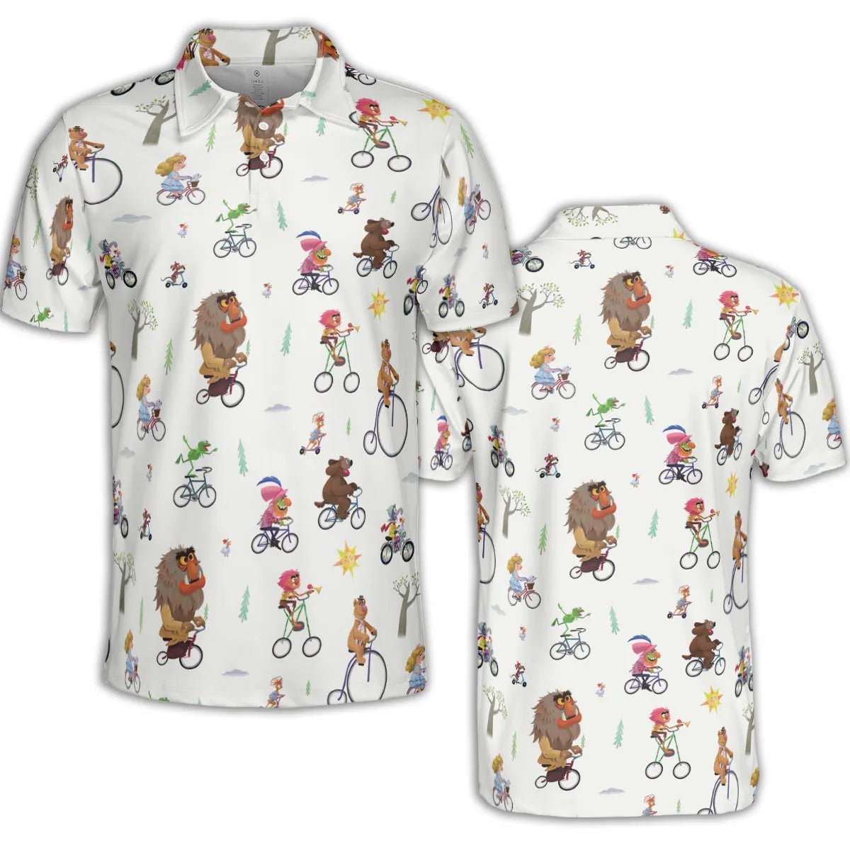 The Muppet Movie Bike Scene AOP Men/Women Polo Shirt